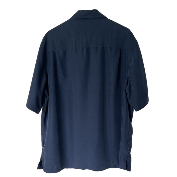 Paradise Collection Men's Shirt, Tropical Themed, Rayon Blend, Navy XL - Picture 2 of 6